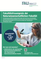 Zum Artikel "Fakultätsfrauenpreis der Naturwissenschaftlichen Fakultät – Bewerbung bis 15. April 2019"